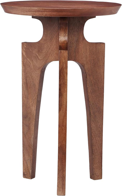 Christopher Knight Home Catrio Wood End Table with 3-Legged, Mid-Century Accent End Table Coffee Table with Solid Wood Leg for Living Room Bedroom or Small Spaces, Fully Assembled, Honey