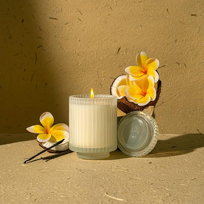 LA JOLIE MUSE Vanilla & Coconut Scented Candles, Candles Gifts for Women, Natural Soy Wax Candles for Home Scented, 80 Hours Long Burning, 12.3oz
