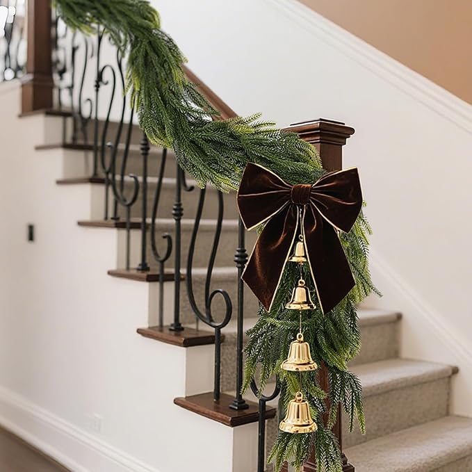 Sherika 1Pcs 9FT Artificial Norfolk Pine Garland,Real-Touch Chirsmas Cedar Garland, Gradient Faux Pine for Chrismas Decoration Indoor/Outdoor Decor, Wall, Table,Christmas Tree(1, 9Ft)