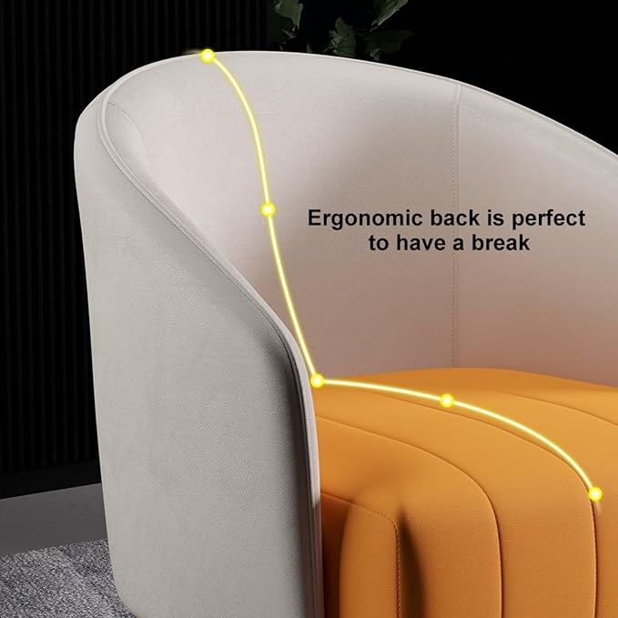 homary Leather Accent Chair with High Back Microfiber Upholstery Comfy Chair for Bedroom, Reading Corner, Living Room Chairs (White)
