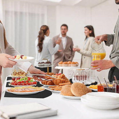 Homaxy Round Table Placemats Set of 6, Washable Wedge Shaped Faux Leather Table Mats, Wipeable Kitchen Dinner Place Mats for Indoor Outdoor, Black