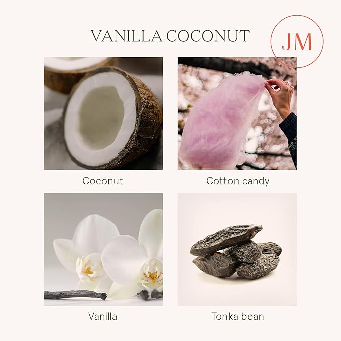 LA JOLIE MUSE Vanilla & Coconut Scented Candles, Candles Gifts for Women, Natural Soy Wax Candles for Home Scented, 80 Hours Long Burning, 12.3oz