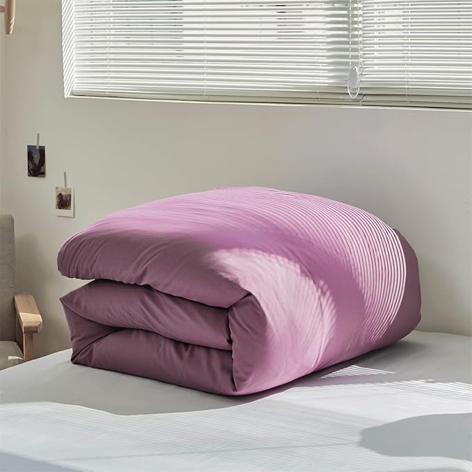 Pureant Dusty Purple Comforter Sets Twin Solid Mauve Purple Cotton Bedding Boy Girl Plain Purple Quilts Adults Teens Modern Lilac Purple Warm Blankets Lavender Purple Dorm Bed Durable 68''x90''