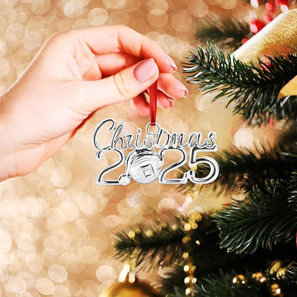 Christmas Ornament 2025 Ornaments for Christmas Tree Decorations, Dated Ornaments 2025 Keepsake Yearly 2025 Metal Hanging Ornaments for Xmas Wreath Decor Holiday Party Supplies
