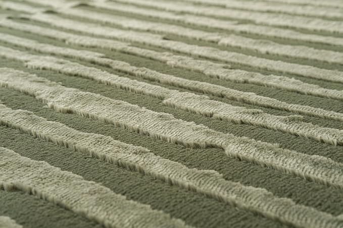 Revival Rugs Soloba 5'3"x7'10" Washable Area Rug for Living Room Bedroom - 100% Recycled Oeko-TEX Certified, Medium Pile, Green