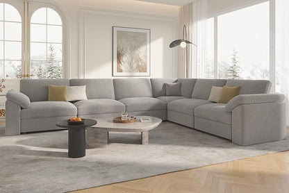 EASE MOOSE Oversized Sectional Modular Sofa,Large L Shape Sectional Couch Wide Deep Seat Modular Cloud Couch,Removable Cover
