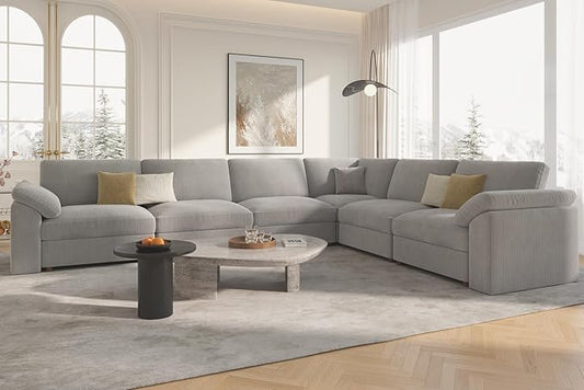 EASE MOOSE Oversized Sectional Modular Sofa,Large L Shape Sectional Couch Wide Deep Seat Modular Cloud Couch,Removable Cover