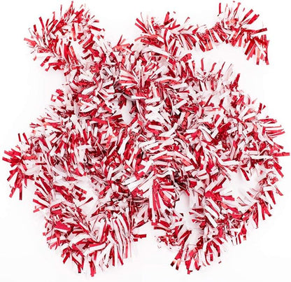 Anderson's Metallic Red & White Sparkle Glitter Tinsel Twist Garland, 25ft Holiday Decoration, Christmas Tree Trim, Parade Float Decor, Party Supplies, Graduation, Indoor/Outdoor Event Garland