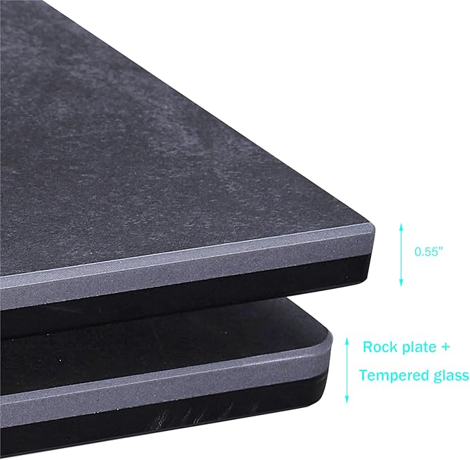 Extendable Dining Table for 8-12 Seat Flexible Stretch Tabletop Made from Sintered stone Tempered Glass Solid Carbon Steel Base, Dark Grey
