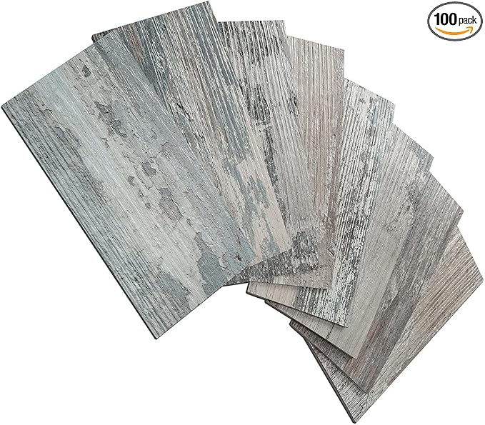 AULIGET 3" x 6" Subway Tile Peel and Stick Backsplash, Thick PVC Stick on Wall Tiles for Backsplash Kitchen, Bathroom, Laundry Room, Camper, Fireplace (100, Vintage Wood)