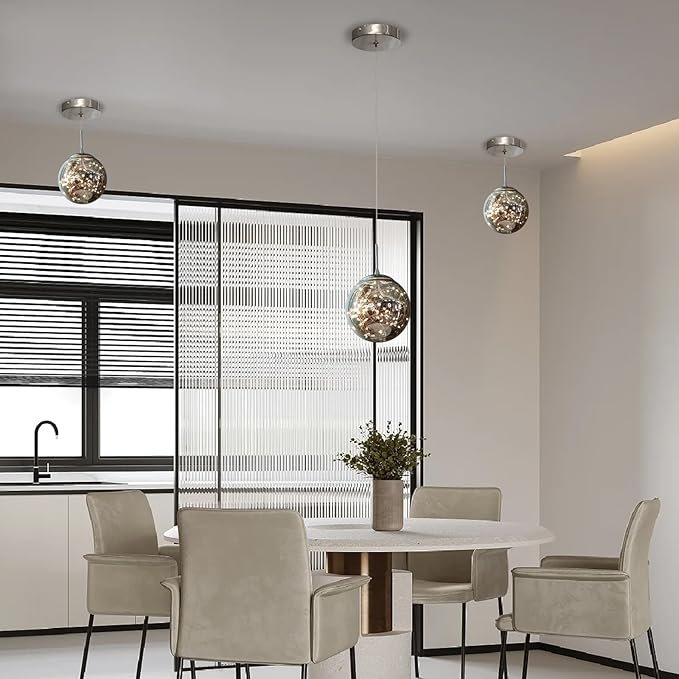 Modern Pendant Light Fixtures for Kitchen Island Sphere Pendant Light Small Hanging Crystal Chandelier for Bedroom Entryway Living Room Foyer Hallway LED Chandeliers for Dining Room