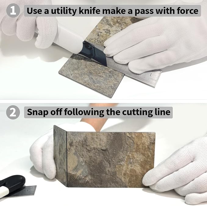 AULIGET 3" x 6" Subway Tile Peel and Stick Backsplash, Thick PVC Stick on Wall Tiles (4, Beige & Brown Slate)