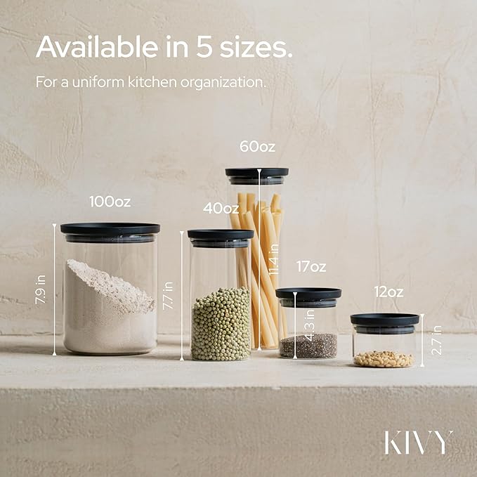 KIVY Glass Jars (40oz * 3)