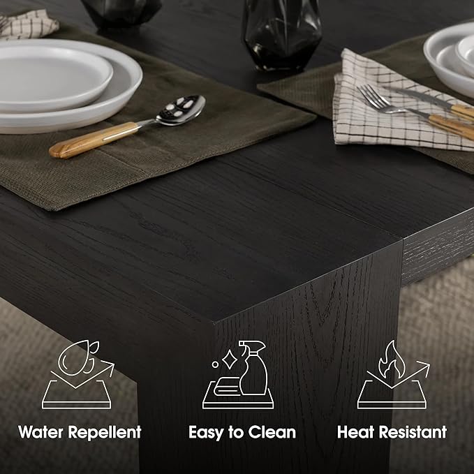 Transformer Expandable Dining Table for 2 to 12 with Coffee Table Panel Storage – Solid Wood Space-Saving Adjustable Dining Furniture (Black, Table + Coffee Table)