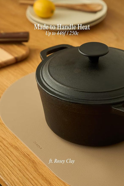 Matte Multi-Color Oval Silicone Placemats Set of 4 – Heat Resistant, Waterproof, Easy to Clean Non-Slip Modern Dining Table Mats – Premium Leather Textured Japandi Kitchen Decor