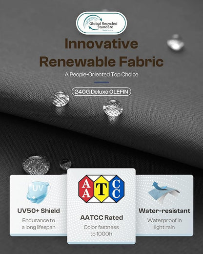 Aluminum Outdoor Patio Furniture Set with Table, 7 Piece Patio Conversation Sets with Thick Cushion, Ottomans, Outdoor Seating Sectional Furniture Set for Porch, Balcony, Deck, Yard, Graphite