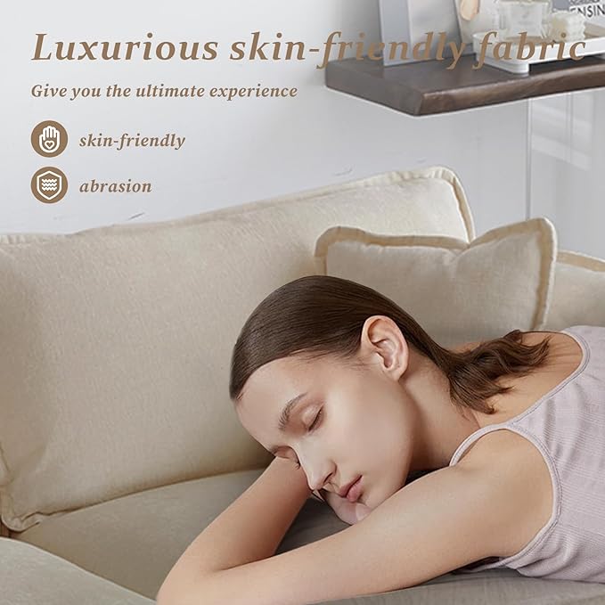 SoarFlash Chenille Sectional Sofa, Comfy Modular Loveseat Sofa, Modern 2-Seat Couch Deep Seat Sofa Set for Living Room,Light Coffee