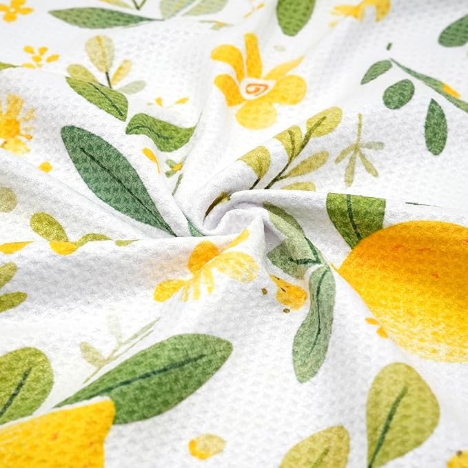 Eunzel Kitchen Tea Towel Quick Dry Microfiber Dish Towels 18x30 Lemon