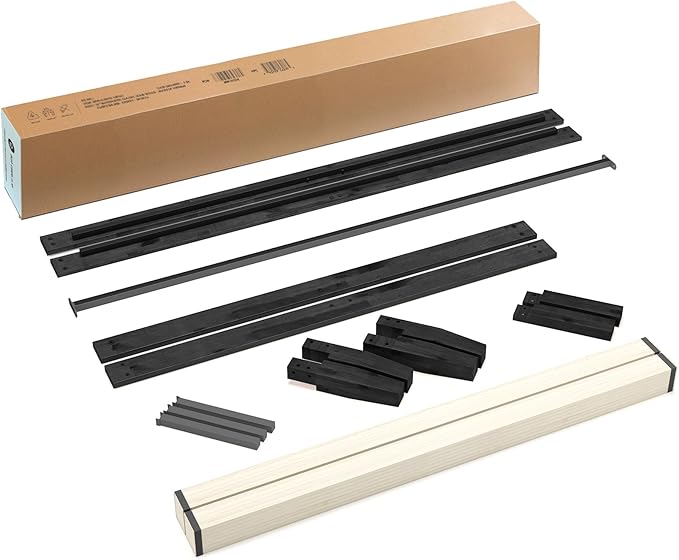 Mellow Naturalista Classic 16 Inch Solid Wood Platform Bed with Wooden Slats, Black, Queen