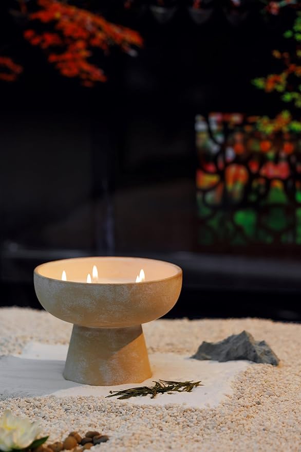 BLUEME Renew - Ivy & Rose, Luxury Candle w/Essential Oils, 5 Wick, Hand-Poured Soy, Cotton Wick, Ceramic