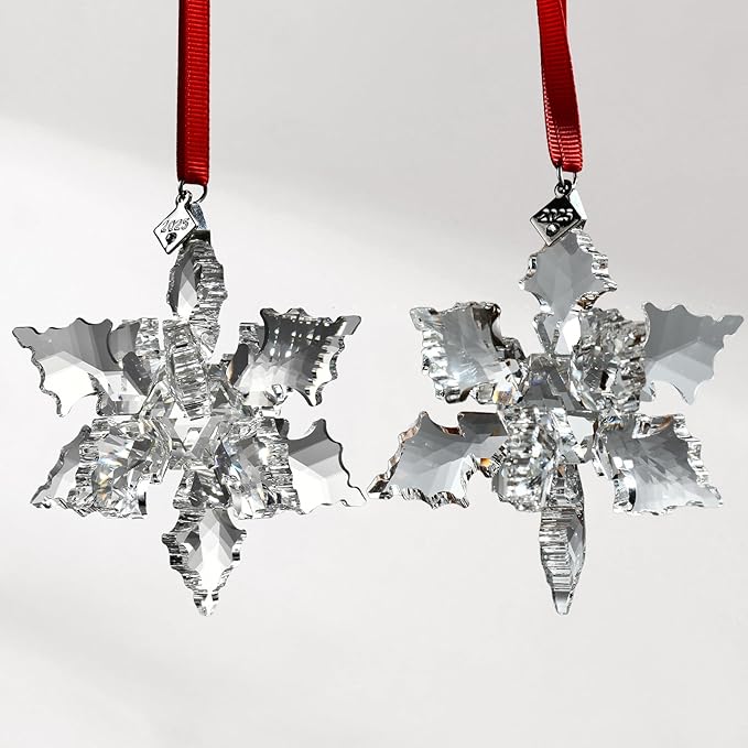 2025 Annual Edition 3D Crystal Snowflake Ornament Christmas Ornament Home Decor Gift (2025-Clear 3D)