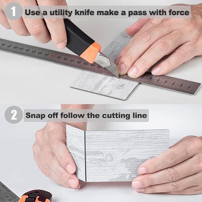 AULIGET 3" x 6" Subway Tile Peel and Stick Backsplash, Thick PVC Stick on Wall Tiles (4, White Birch)