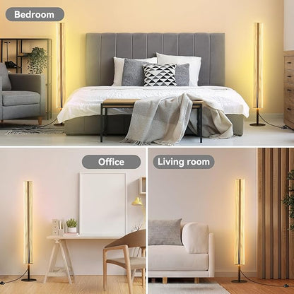NUÜR Modern Floor Lamp, Dimmable Standing Lamp with Remote Control, Stepless Adjustable Colours & Brightness, Industrial Lighting for Living Room, Bedroom, Office (Floor Lamp for Bedroom)