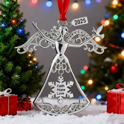 Christmas Tree Ornaments, Metal Christmas Hanging Ornaments for Tree, Christmas Tree Decorations, Pendant Gift Keepsake, for Frineds Family Decorative Hanging Ornaments Gifts