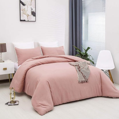 CLOTHKNOW Pink Comforter Set Twin/Twin XL 3Pcs Dusty Rose Bedding Comforter Sets Girls Kids Comforter Mauve Comforter with 2 x Pillowcases