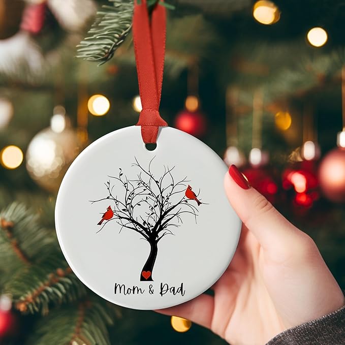 Cardinal Remembrance Ornament for Loss of Dad - Sympathy Christmas Tree Memorial Gift