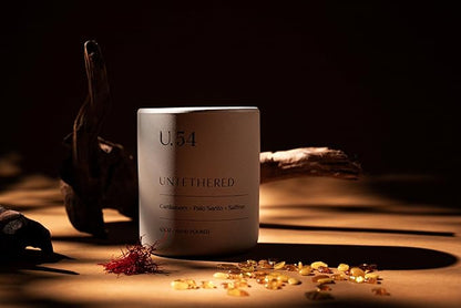 U.54 Luxury Scented Candle – Cardamom, Palo Santo & Amber | Hand-Poured in USA w/ 100% Natural Coconut & Apricot Wax | Double Wick, Long-Lasting Aromatherapy Candle for Home, Gift & Relaxing (12.5 oz)
