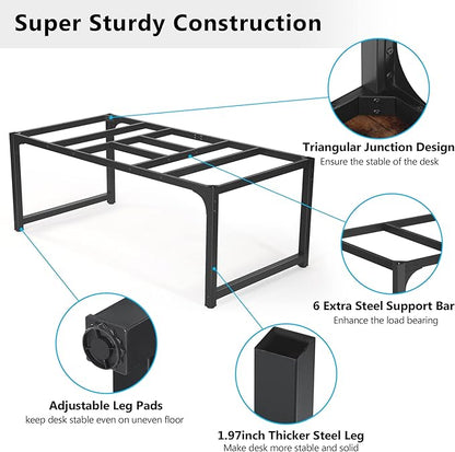 Tribesigns Modern Computer Desk, 70.8 x 35.4 inch Large Executive Office Desk Computer Table Study Writing Desk Workstation for Home Office,Rustic/Black