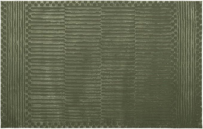 Revival Rugs Soloba 5'3"x7'10" Washable Area Rug for Living Room Bedroom - 100% Recycled Oeko-TEX Certified, Medium Pile, Green
