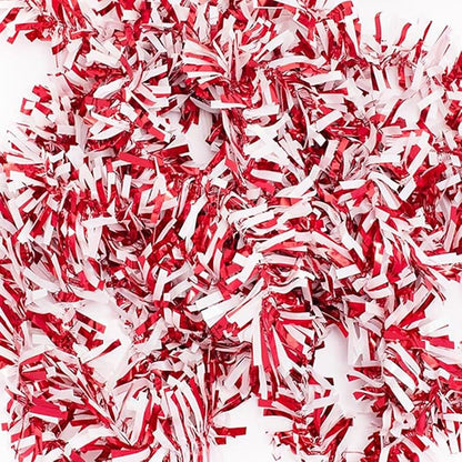 Anderson's Metallic Red & White Sparkle Glitter Tinsel Twist Garland, 25ft Holiday Decoration, Christmas Tree Trim, Parade Float Decor, Party Supplies, Graduation, Indoor/Outdoor Event Garland