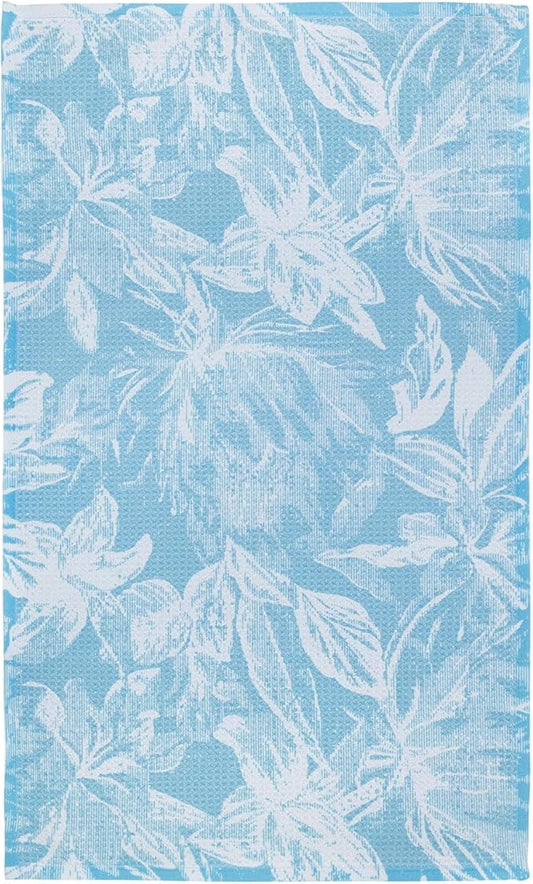 Modern Style Premium Kitchen Tea Towel Super Absorbent Fast Drying Microfiber Ocean Bloom