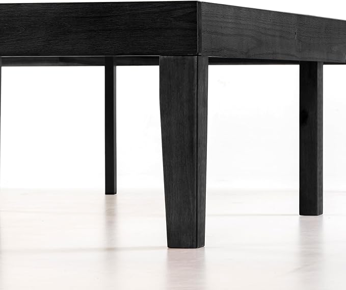 Mellow Naturalista Classic 16 Inch Solid Wood Platform Bed with Wooden Slats, Black, Queen