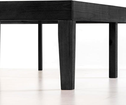 Mellow Naturalista Classic 16 Inch Solid Wood Platform Bed with Wooden Slats, Black, Twin