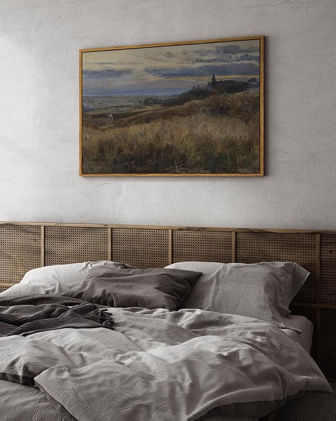 ARPEOTCY Framed Canvas Wall Art Prints, 24x36 Inch, Vintage Farmhouse Landscape Prints for Wall Decor, Large Hanging Art for Bedroom, Living Room, Bathroom, Office