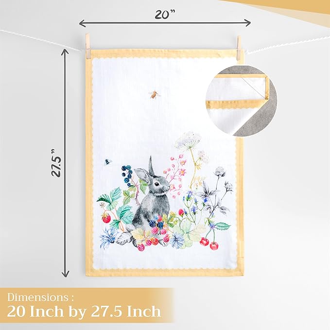 Maison d'Hermine Dish Towels 100% Cotton Absorbent Printemps Set of 3 Spring Summer
