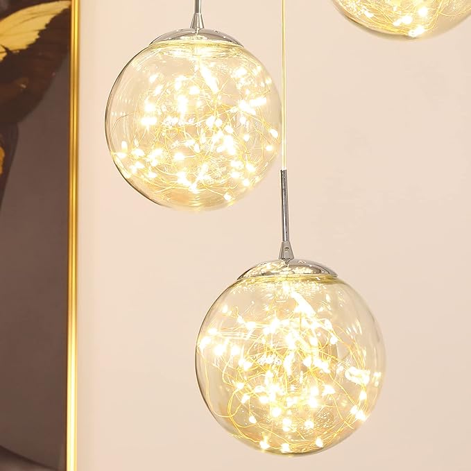 10-Light LED Staircase Chandelier Crystal Ceiling Lights Large Chandeliers for High Ceilings, Entryway Modern Lighting Fixture Villas and Stairs, Adjustable Length 16" W x79H，50W