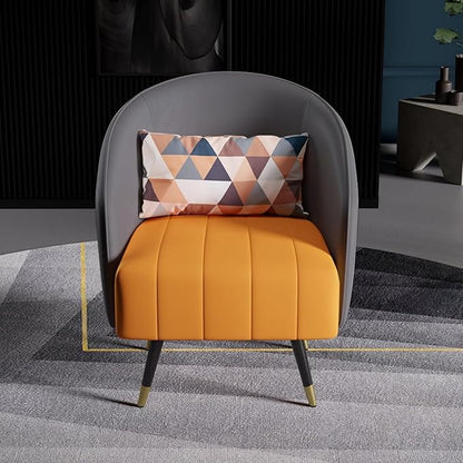 homary Leather Accent Chair with High Back Microfiber Upholstery Comfy Chair for Bedroom, Reading Corner, Living Room Chairs (Gray)
