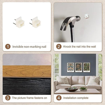 ILLBDR William Morris Framed Wall Art Vintage Botanical Canvas Wall Art Set of 3 Gold Strawberry Thief Prints Cotton Artwork Birds Pictures Decor for Bedroom Living Room 12x16 Inch