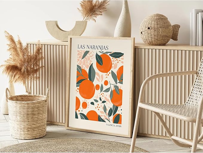 Fruit Market Wall Art Decor Kitchen Lemon Pictures Wall Art Fruit Botanical Prints Poster Orange Green Canvas Kitchen Artwork for Dining Room 12x16 Inch Unframed Set of 3