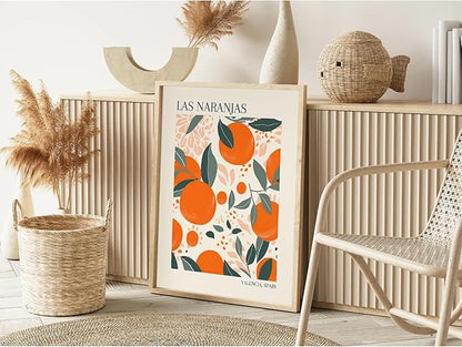 Fruit Market Wall Art Decor Kitchen Lemon Pictures Wall Art Fruit Botanical Prints Poster Orange Green Canvas Kitchen Artwork for Dining Room 16x24 Inch Unframed Set of 3