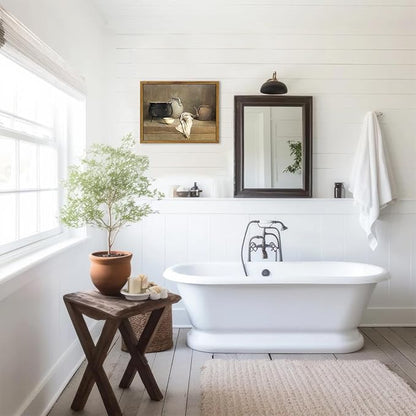 KBKBART Vintage Framed Wall Art, 8x10inch, Farmhouse Kitchen Wall Decor, Art Print, Canvas Painting, Wall Art for Dining Room, Living Room