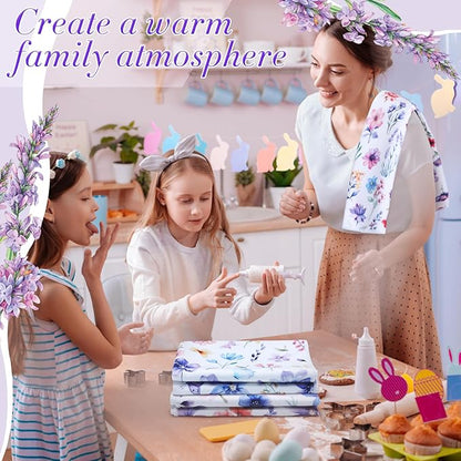 Oudain Spring Kitchen Dish Towels Set of 6 Lavender Floral Butterfly Holiday Tabletop Decor
