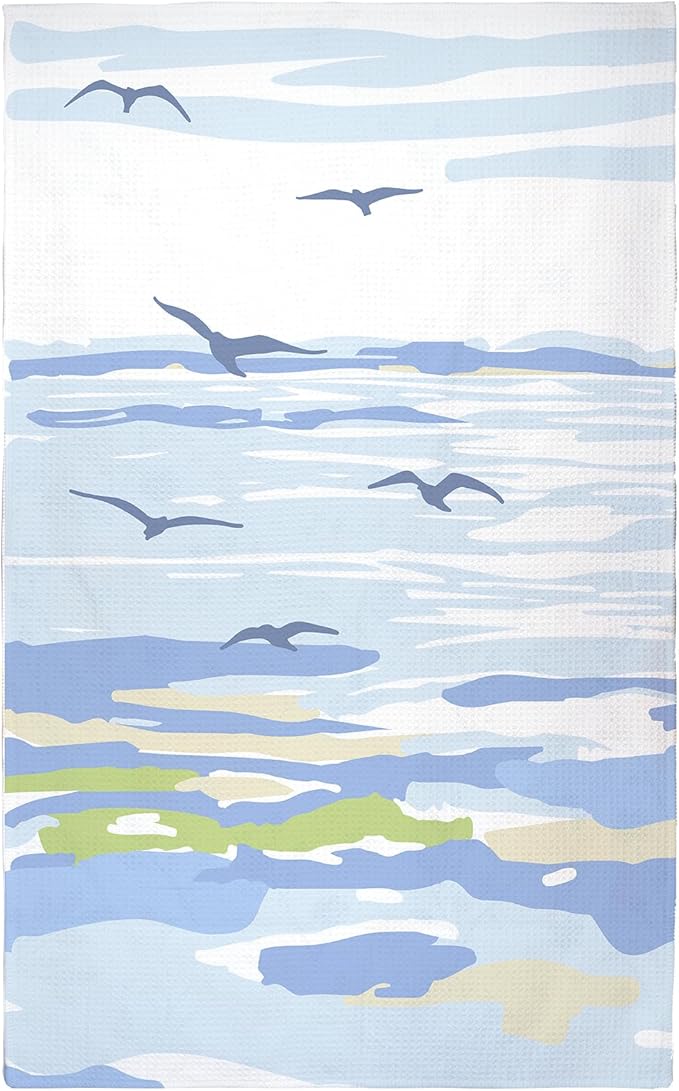 Eunzel Kitchen Tea Towel Quick Dry Microfiber Dish Towels 18x30 Sea
