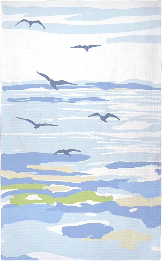 Eunzel Kitchen Tea Towel Quick Dry Microfiber Dish Towels 18x30 Sea