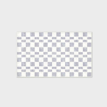 EVERGRACE Checkered Plaid Area Rug 3x5, Soft Fuzzy Faux Wool Rugs Washable Anti Slip Rugs Small Rug Carpet for Entryway Bedroom Living Room Hallway Kitchen Dining Room and Laundry Room, Light Gray