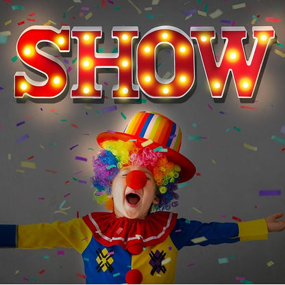 Show Light up Letters Sign Party Decorations Battery Powered Marquee Lighted Sign LED Alphabet Letter Lights for Night Party Tabletop Decor Supplies